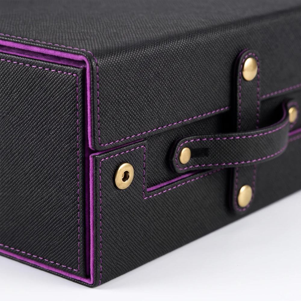 Negro y morado · detalle del cierre magnetico